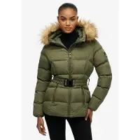 Superdry for woman. W5011928A Fuji Belted Puffer Jacket green (L), Casual, Polyester