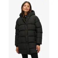 Superdry for woman. W5012003A Hooded Sports Puffer Mid Jacket black (S), Casual, Polyester