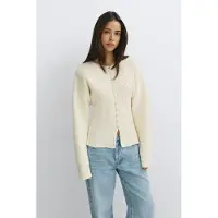 Gina Tricot  - Shaped knitted cardigan - Cardigans & strikkejakker - Hvit - M - Dame
