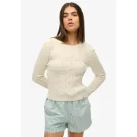 Superdry for woman. W6110685A Essentials Slim beige jumper (XS), Casual, Acrylic