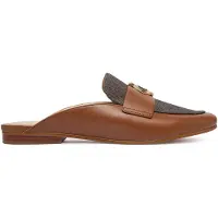 Michael Kors for woman. 40T6MZFP3L Brown leather Mckenzie clogs with logo (37), Flat, None, Casual, Classic