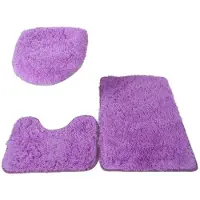 Typecat Toilet Cover 3Pcs Bath Mat Shower Room Floor Rug Home Bathroom Anti-Slip Absorbent Doormat Bathtub Decor Carpet A