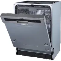 Hisense HI620D10X, Halvveis innebygget, Full størrelse (60 cm), Aluminium, Knapper, 14 kuverter, C