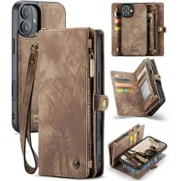 CASEME iPhone 16 Plus 008 2-i-1 Multifunksjonell Lommebok-deksel - Brun