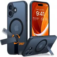 Torras Pstand Spin-etui for iPhone 16 (svart)