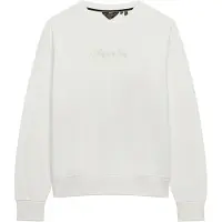 Superdry for woman. W2012635A Off-white Script Brand Loose Sweatshirt (M), Casual, Cotton, Long sleeve