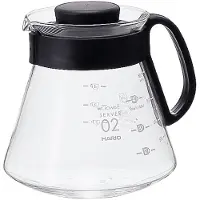 Hario V60 Range Server 600, 0,6 l, Glass, Polypropylen (PP), Sort, Gjennomsiktig, 131 mm, 121 mm, 128 mm