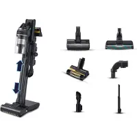 Samsung Jet 95 Complete Extra VS20C9554TK - Støvsuger - pinne/håndholdt (2-i-1) - uten pose - uten kabel - black chrometal/satin black - 2 batterier, inkludert lader