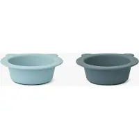 Liewood Skål m. Sugekopp - 2-pack - Silikon - Peony - Sea Blue/H - - OneSize - Skål