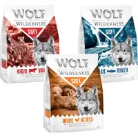 Wolf of Wilderness Adult "Soft" - Blandet pakke - Kylling, okse, lam (3 x 1 kg)