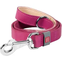 Waudog hundebånd i naturskinn 25 mm bredt, 122 cm langt rosa
