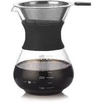 INF 400 ml Pour Over Kaffetrakter med Filter - Klart Glass