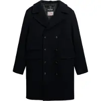 Superdry for man. M5012384A Merchant Wool Blend Long Coat in navy blue (XL), Casual, Classic