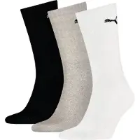 Puma Unisex Sport Crew Lightweight Socks 3 Pack, Clothing, White/Grey/Black, 35-38