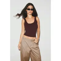 Gina Tricot  - Built-in bra tank - Singleter - Brun - XS - Dame