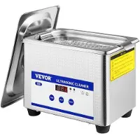 Vevor 0,8L ultralydrensere digital varmetimer for rengjøring av smykker rengjøring av briller 24W rustfritt stål for kommersiell personlig bruk i hjemmet