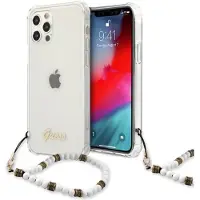 GUESS GUHCP12LKPSWH iPhone 12 Pro Max 6,7" gjennomsiktig hardcase hvit perle