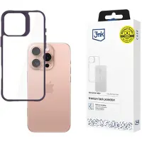 3MK Satin Armor-etui + lilla for Apple iPhone 16 Pro - gjennomsiktig