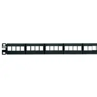 Panduit NetKey Modular Faceplate Patch Panel - Koblingspanel - svart - 1U - 19 - 24 porter