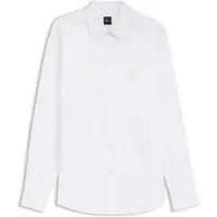 BOSS for man. 50565626 Ricoplus white shirt (XXL), Casual, Cotton, Long sleeve