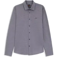 BOSS for man. 50519748 Mysoft navy blue shirt (M), Casual, Cotton, Long sleeve