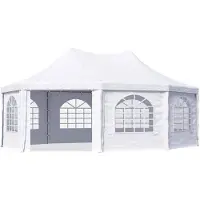 TOOLPORT 5x6,8 m pagodetelt, PVC-presenning, hvit
