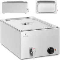 Royal Catering bain-marie elektrisk varmeapparat med kran GN 1/1 600 W