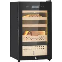 Vevor elektrisk humidor, 70 l, elektrisk sigarhumidorskap med 400 counts med kompressorkjøling, konstant fuktighets- og temperaturkontroll, hyller og skuffer i spansk sedertre, 4 lag, for husholdninge
