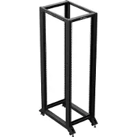 Lanberg - Rack åpen ramme - 600 x 1000 mm - fritt stående, står på gulv - svart, RAL 9004 - 42U - 19