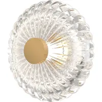 Maytoni LED-vegglampe Amulet, rund, Ø 18 cm, klar / gull