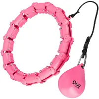 One Fitness hula hoop med knopper og vekter OHA02 rosa