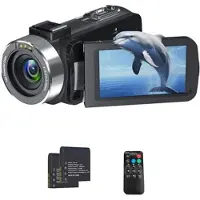 Mtp Products 4K Ultra HD digitalt videokamera med fjernkontroll - 80MP, 18X Digital Zoom - svart
