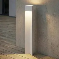LUCANDE LED-gatelampe Kaholo, lysegrå, 90 cm, IP44