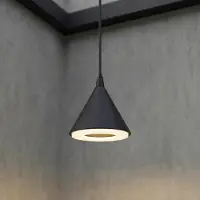 LINDBY utendørs LED-pendellampe Soran, Ø 15 cm, svart, IP44