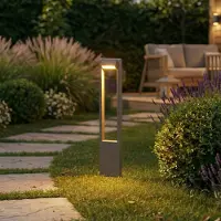 LINDBY LED-gatelampe Meloni, antrasitt, 65 cm, IP65, dreiebar