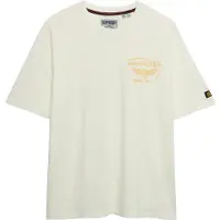 Superdry for man. M1012350A Heritage Biker white T-shirt (XL), Casual, Cotton, Short sleeve