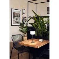 FH Lighting LED-solcellebordlampe batteri Pino, sandsvart