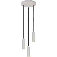 TRIO Hengelampe Soka, lysegrå, Ø 28 cm, metall, 3 lyskilder