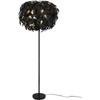 Reality Leavy gulvlampe, svart/gull, høyde 180 cm, plast