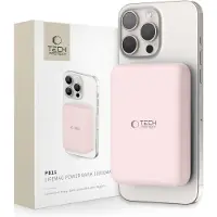 Tech-Protect Powerbank LifeMag PB11 med MagSafe 10000mAh 15W USB-C-port - rosa + USB-C-kabel