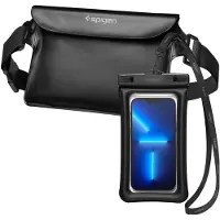 Spigen A621 Vanntett Midjeveske & Vanntett Flytende Mobilpose - Svart