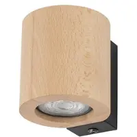 TK Lighting Vegglampe Eve, bøk, tre, Ø 8 cm, GU10