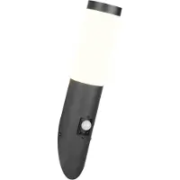 TRIO Utendørs vegglampe Trioto, matt svart, 39 cm stål, sensor