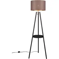 RL Gulvlampe Colette, tripod, svart/taupe