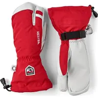 Hestra Army Leather Heli Ski, 3-finger Skihansker, Red