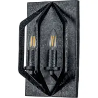 QUOIZEL Vegglampe Vanguard, antikk svart, 2 lyskilder