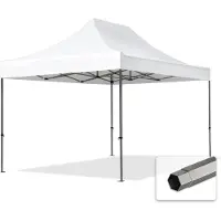 TOOLPORT 3x4,5 m stål, pop up partytelt, uden sidepaneler, hvit