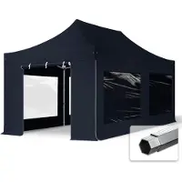 TOOLPORT 3x6 m aluminium, pop up partytelt, 4 sidepaneler, svart