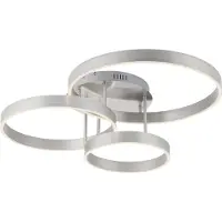 JUST LIGHT LED-taklampe Lilluti, sølv, jern, aluminium, 3 ringer