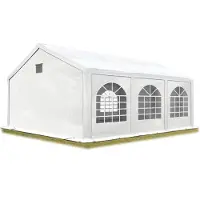 TOOLPORT 3x6 m partytelt, PE-presenning, hvit, med bunnramme